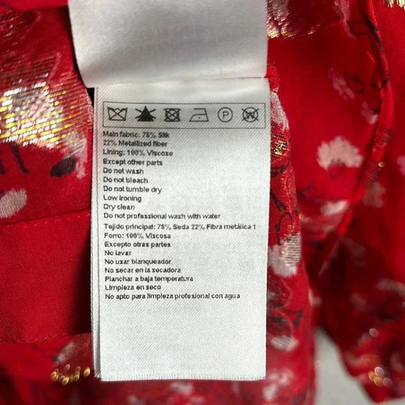 ba&sh Silk and Metallic Quarter Sleeve Button Up Blouse - Picture 11 of 13